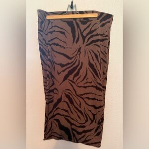 Bar III Brown and Black Animal Print Pencil Skirt